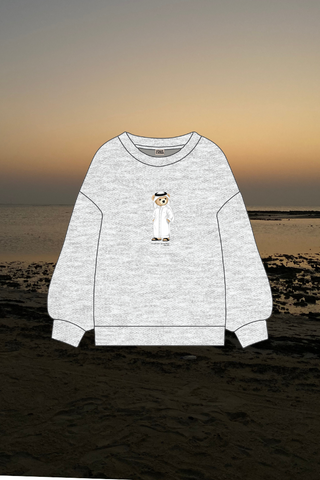 "QATAR ICONIC BEAR" GREY SWEATSHIRT