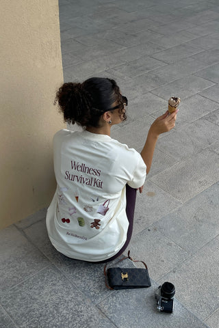 "WELLNESS SURVIVAL KIT" BUTTER YELLOW T-SHIRT