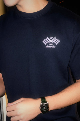 "CLASSIC RACER" NAVY BLUE T-SHIRT