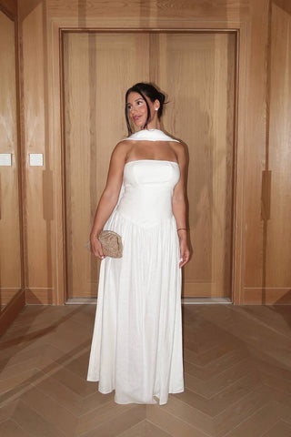 LATTE LINEN MAXI DRESS