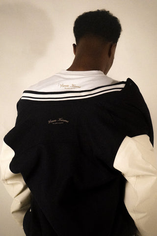 NAVY VARSITY JACKET
