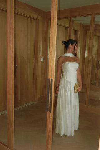 LATTE LINEN MAXI DRESS