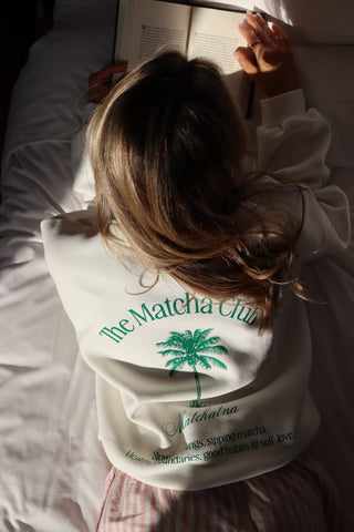 "THE MATCHA CLUB" WHITE SWEATSHIRT