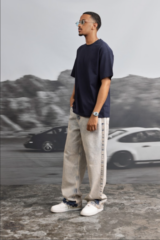 NAVY BLUE OVERSIZED T-SHIRT