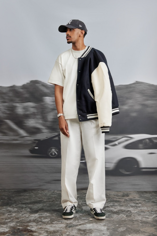 NAVY VARSITY JACKET