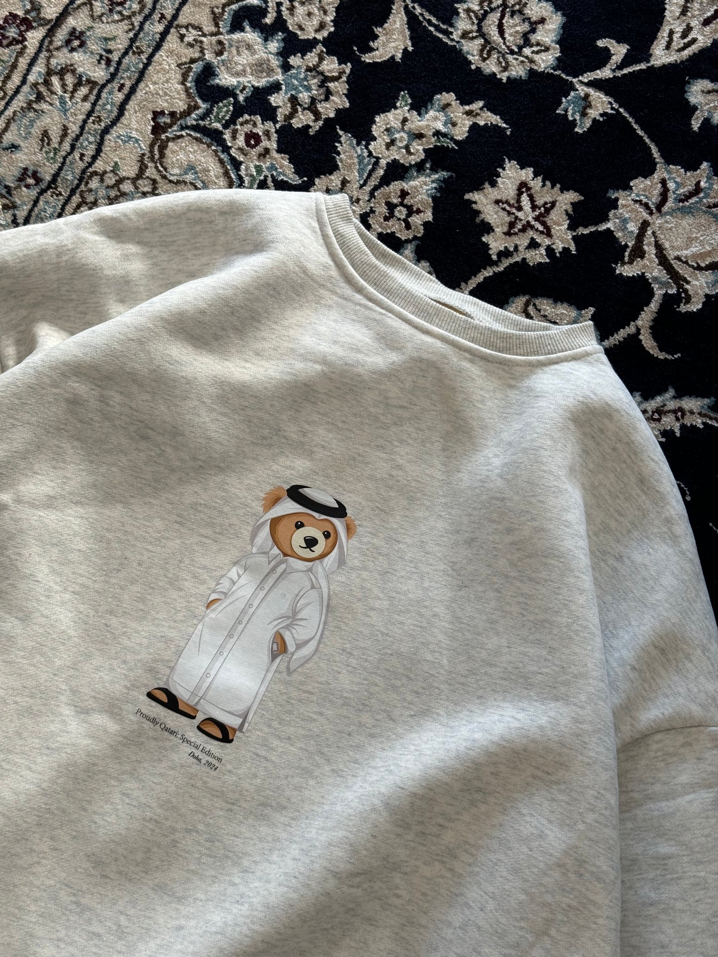 "QND ICONIC BEAR" GREY SWEATSHIRT