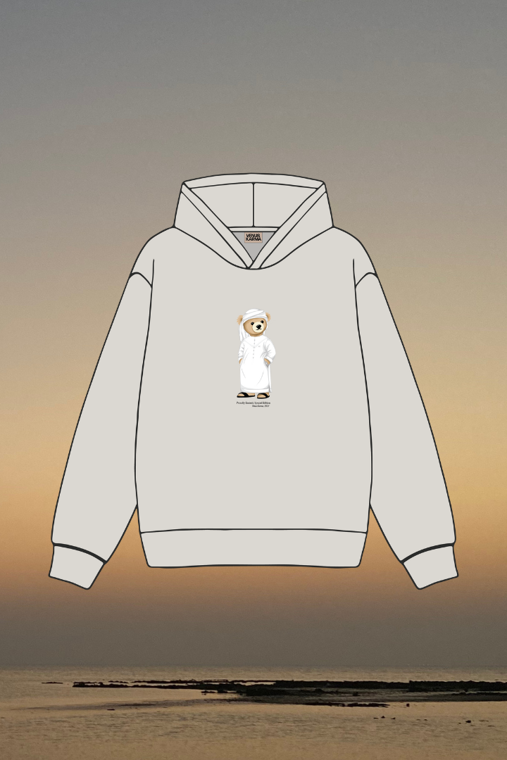 "UAE ICONIC BEAR" OFF-WHITE LIGHT HOODIE