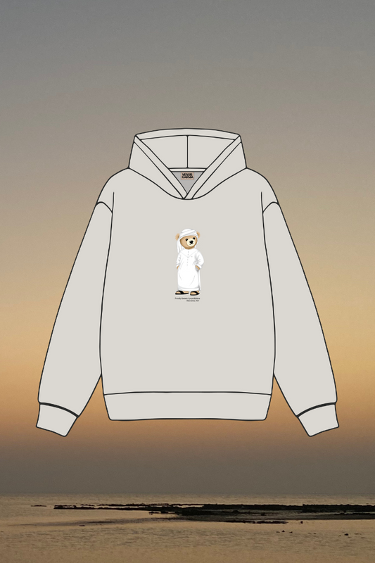 "UAE ICONIC BEAR" OFF-WHITE LIGHT HOODIE