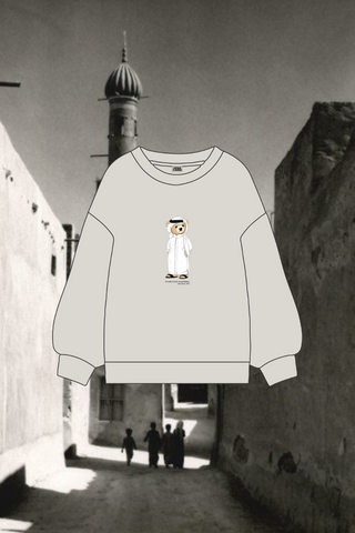 "KUWAIT ICONIC BEAR" OFF-WHITE SWEATSHIRT