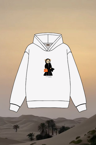 "ABAYA TEDDY GIRL" WHITE HOODIE