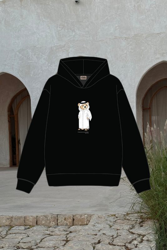 "QND ICONIC BEAR" BLACK HOODIE