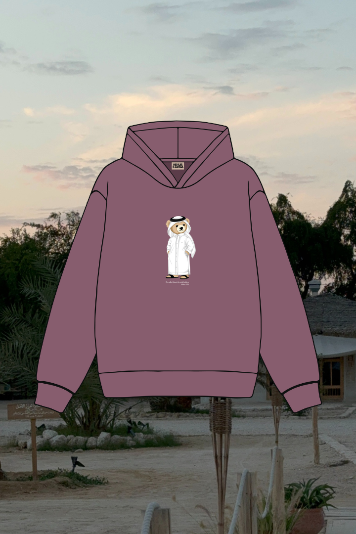 "QND ICONIC BEAR" DUSTY PINK HOODIE