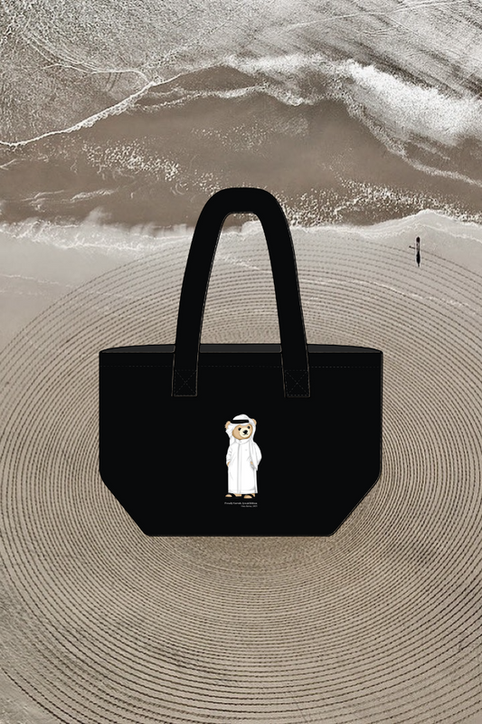 "KUWAIT ICONIC BEAR" BLACK TOTE BAG