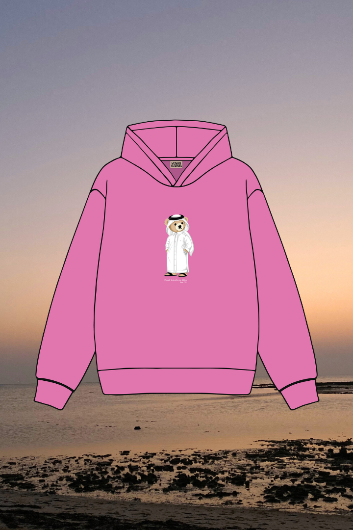 "QND ICONIC BEAR" BARBIE PINK HOODIE