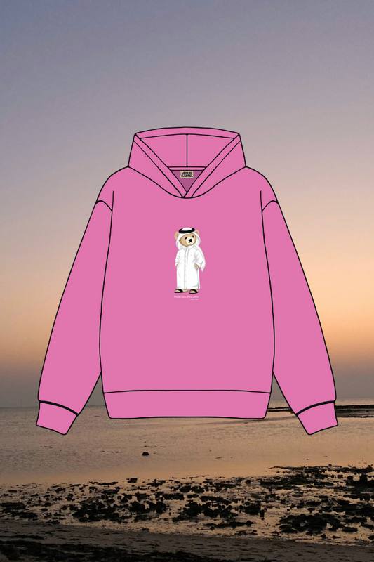 "QND ICONIC BEAR" BARBIE PINK HOODIE