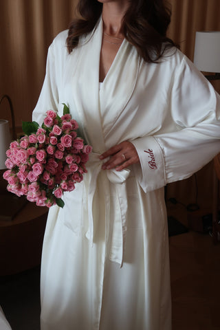 IVORY SILKY ROBE
