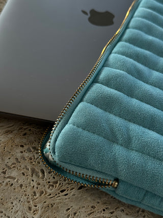 “AQUAMARINE" SUEDE LAPTOP CASE