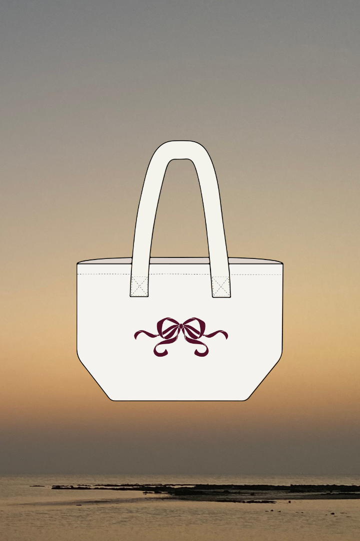 "BOW OF PRIDE" CREAM CANVA TOTE BAG