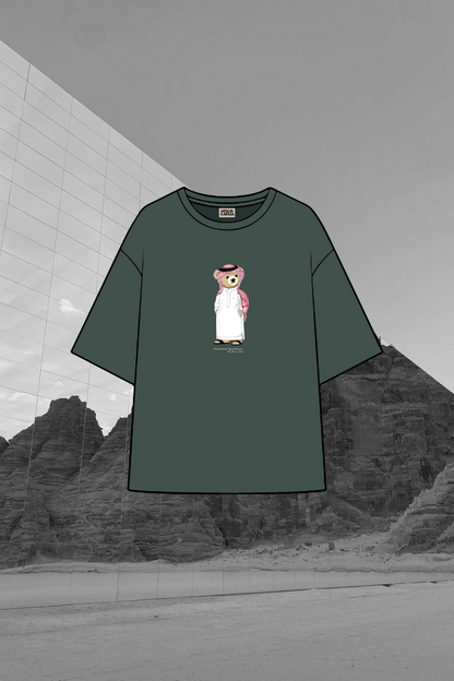 "SAUDI ICONIC BEAR" PARIS GREEN T-SHIRT