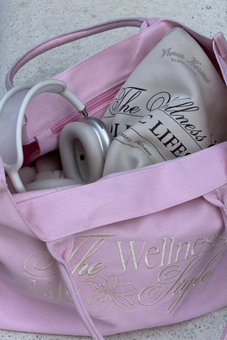 "THE WELLNESS LIFESTYLE" PINK TOTE BAG