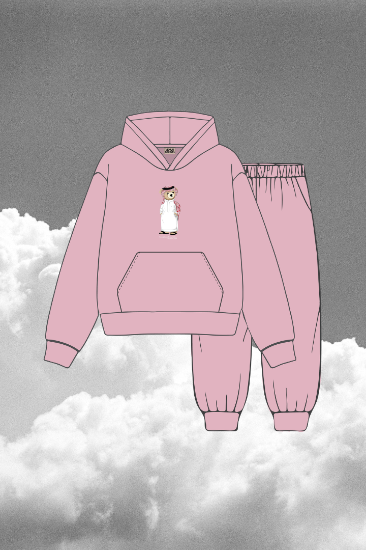 LITTLE "SAUDI ICONIC BEAR" PASTEL PINK SET