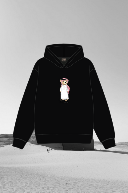 "SAUDI ICONIC BEAR" BLACK HOODIE