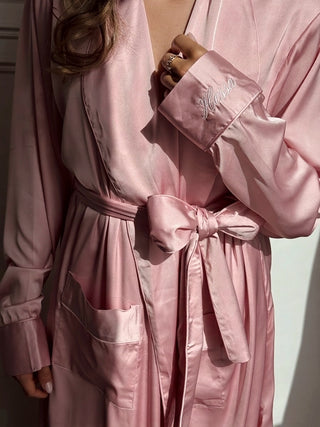 BLUSH SILKY ROBE
