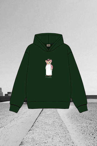 "SAUDI ICONIC BEAR" FOREST GREEN HOODIE