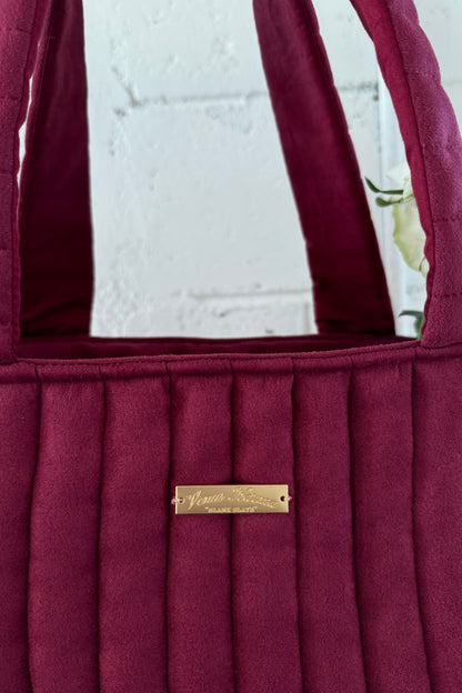 "MAROON" SUEDE TOTE BAG