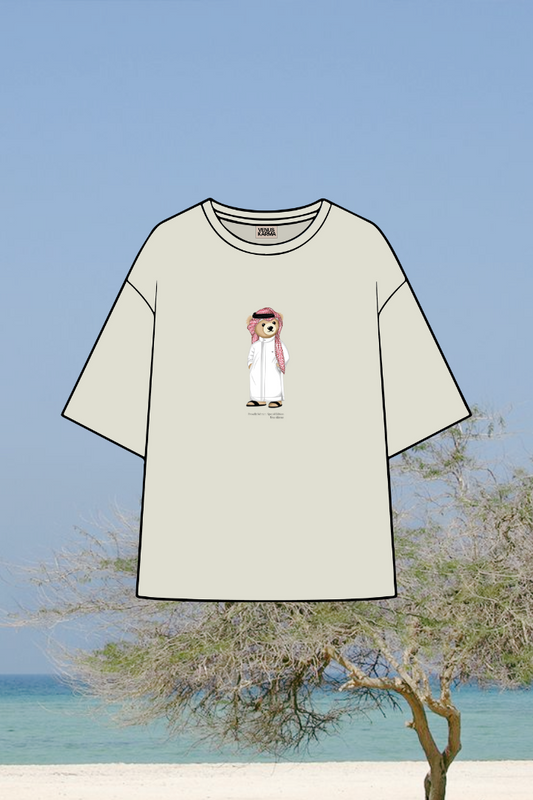 "BAHRAIN ICONIC BEAR" BEIGE T-SHIRT