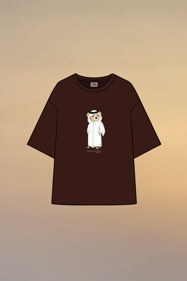 "QATAR ICONIC BEAR" BROWN T-SHIRT