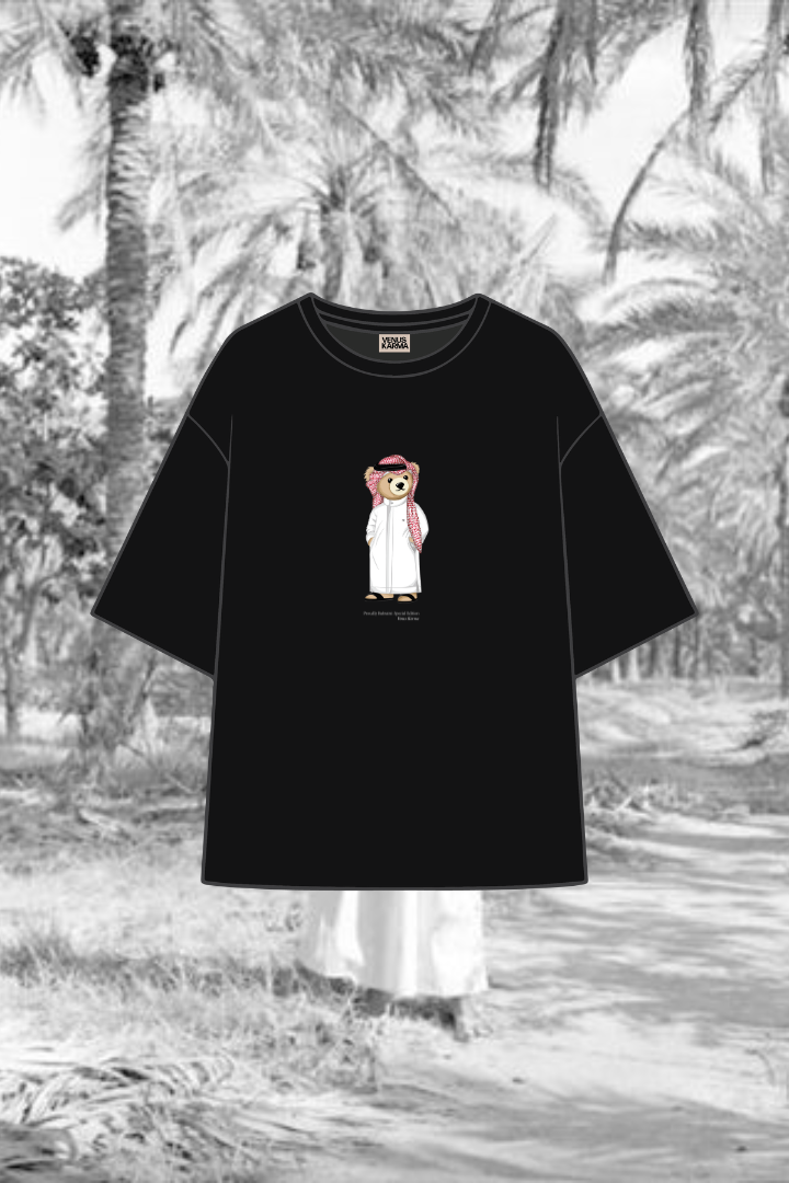 "BAHRAIN ICONIC BEAR" BLACK T-SHIRT