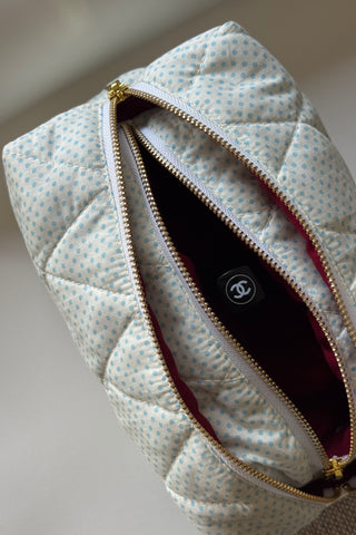 POLKA BLUE BEAUTY POUCH