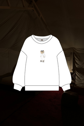 "QATAR ICONIC BEAR" WHITE SWEATSHIRT