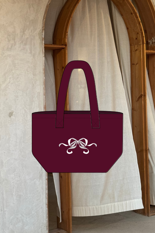 "BOW OF PRIDE" MAROON TOTE BAG