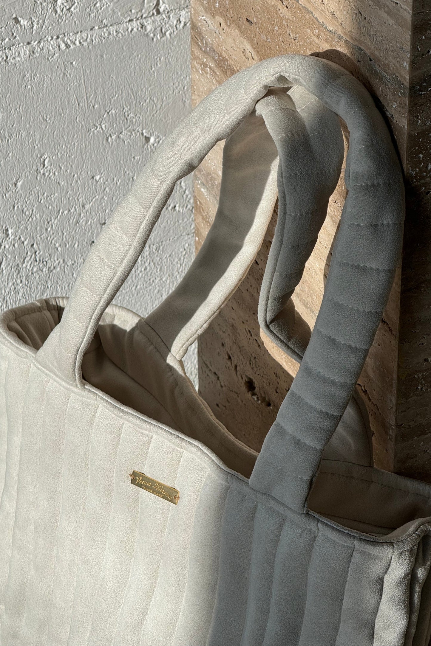 "POWDER" SUEDE TOTE BAG