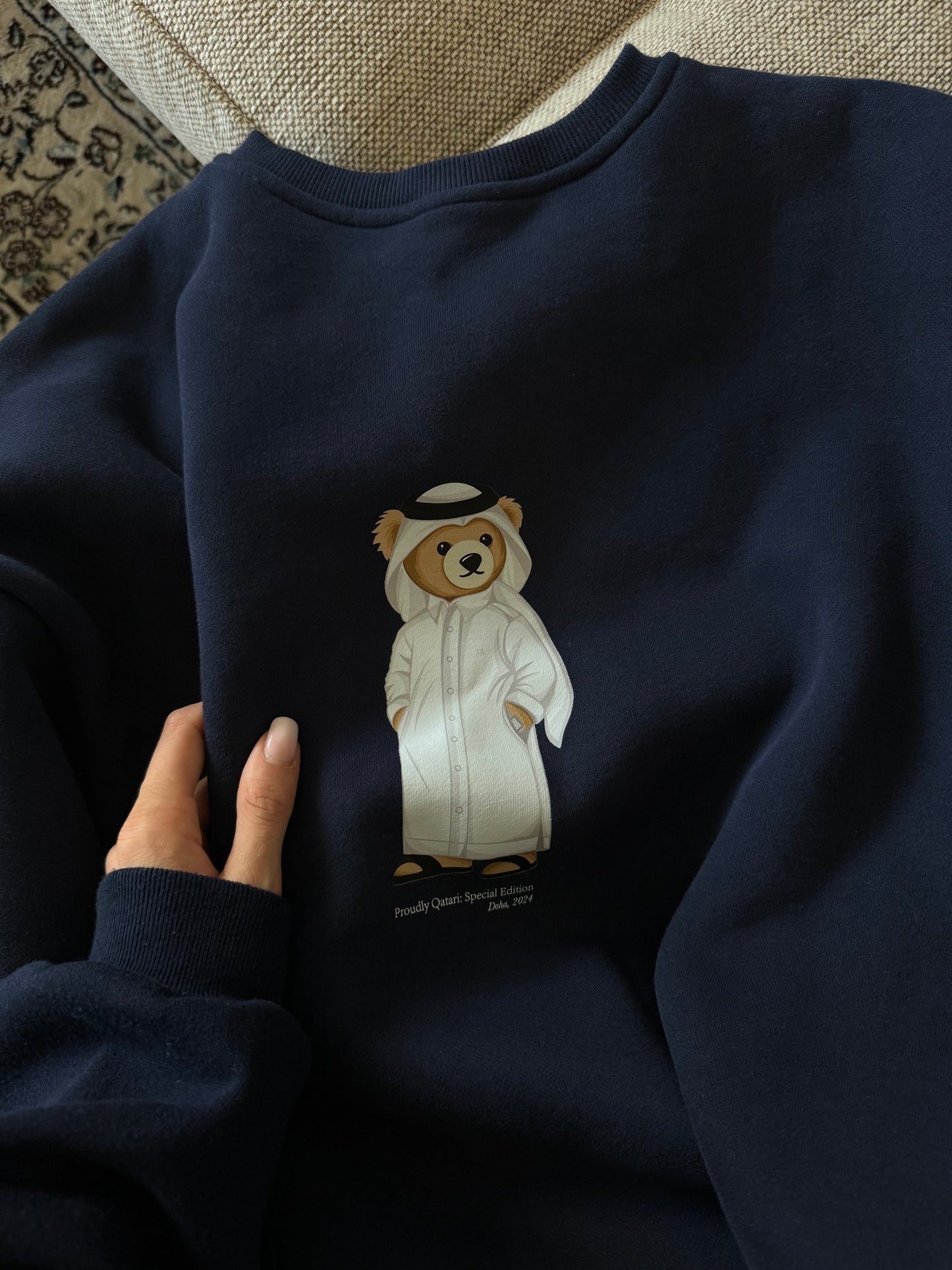 "QND ICONIC BEAR" NAVY BLUE SWEATSHIRT