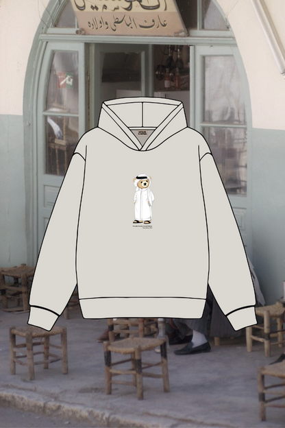 "KUWAIT ICONIC BEAR" OFF-WHITE HOODIE