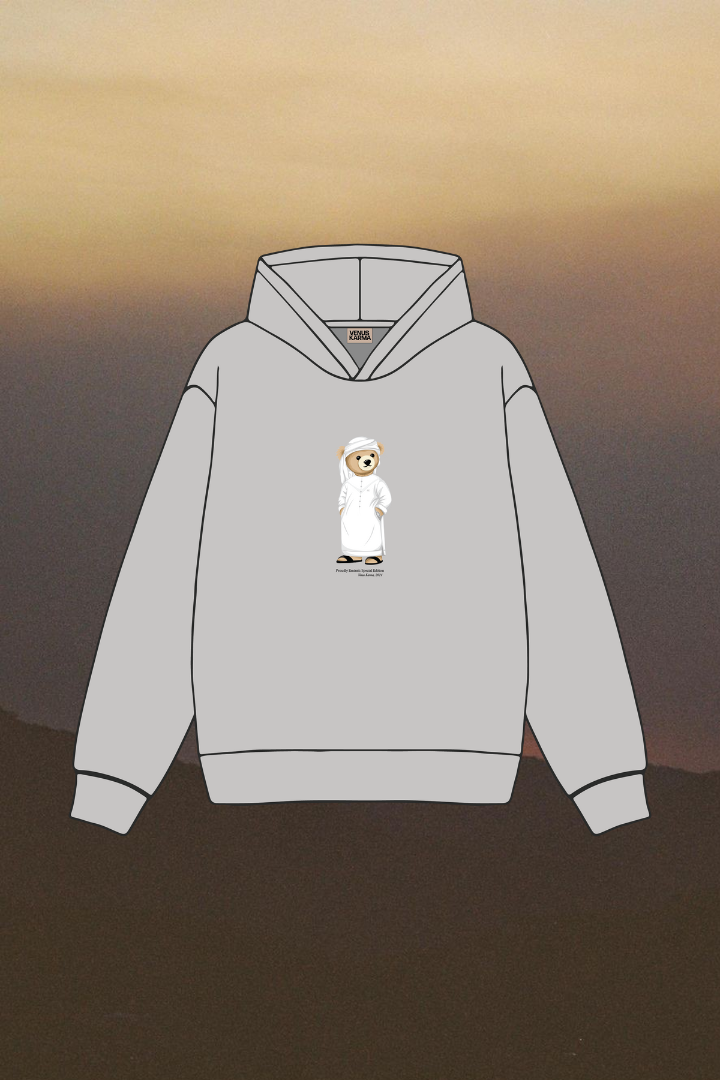 "UAE ICONIC BEAR" GRAY LIGHT HOODIE