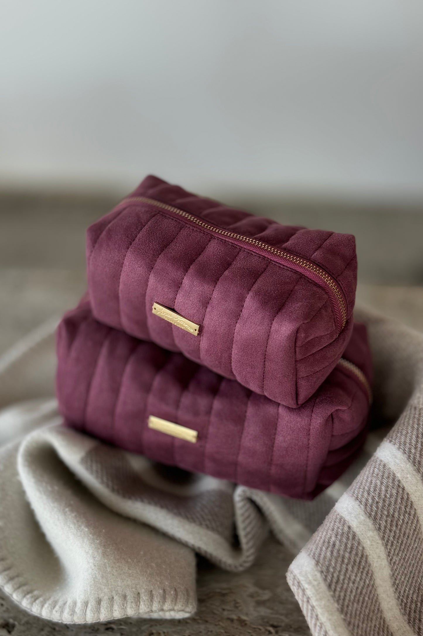 "PLUM" SUEDE POUCH