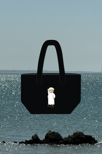 "UAE ICONIC BEAR" BLACK TOTE BAG