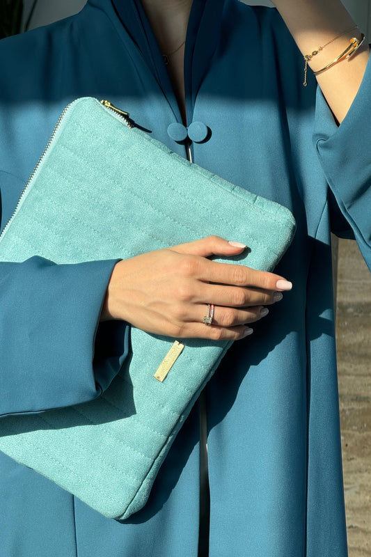 “AQUAMARINE" SUEDE LAPTOP CASE