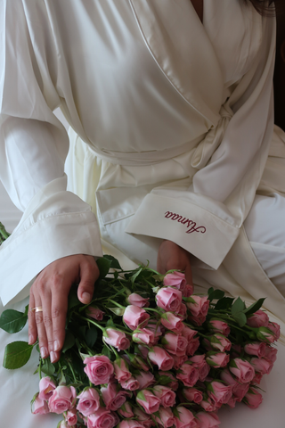 IVORY SILKY ROBE