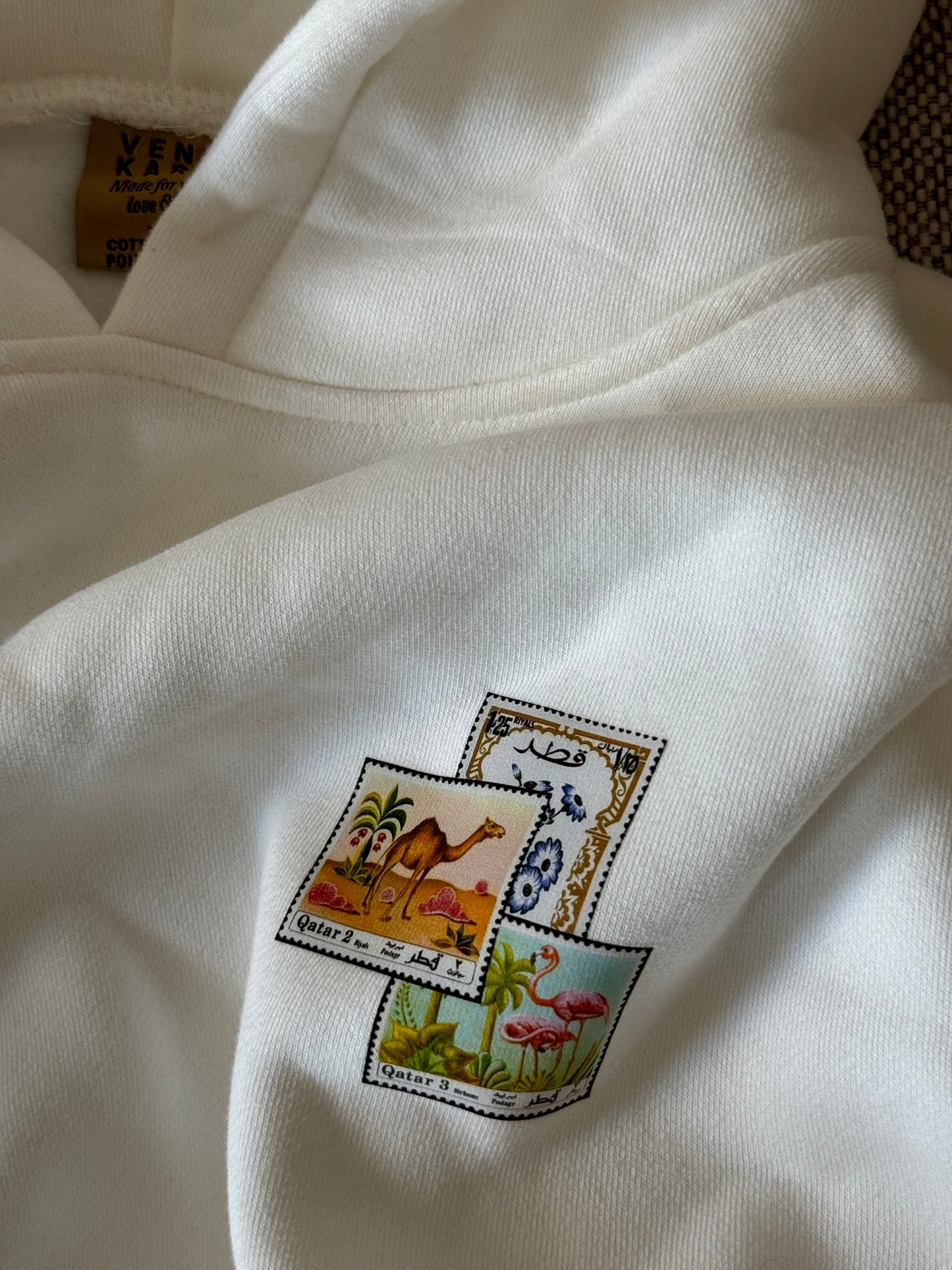 "TIMELESS STAMPS" WHITE HOODIE