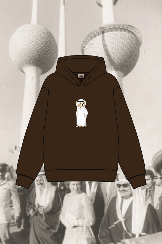 "KUWAIT ICONIC BEAR" BROWN HOODIE