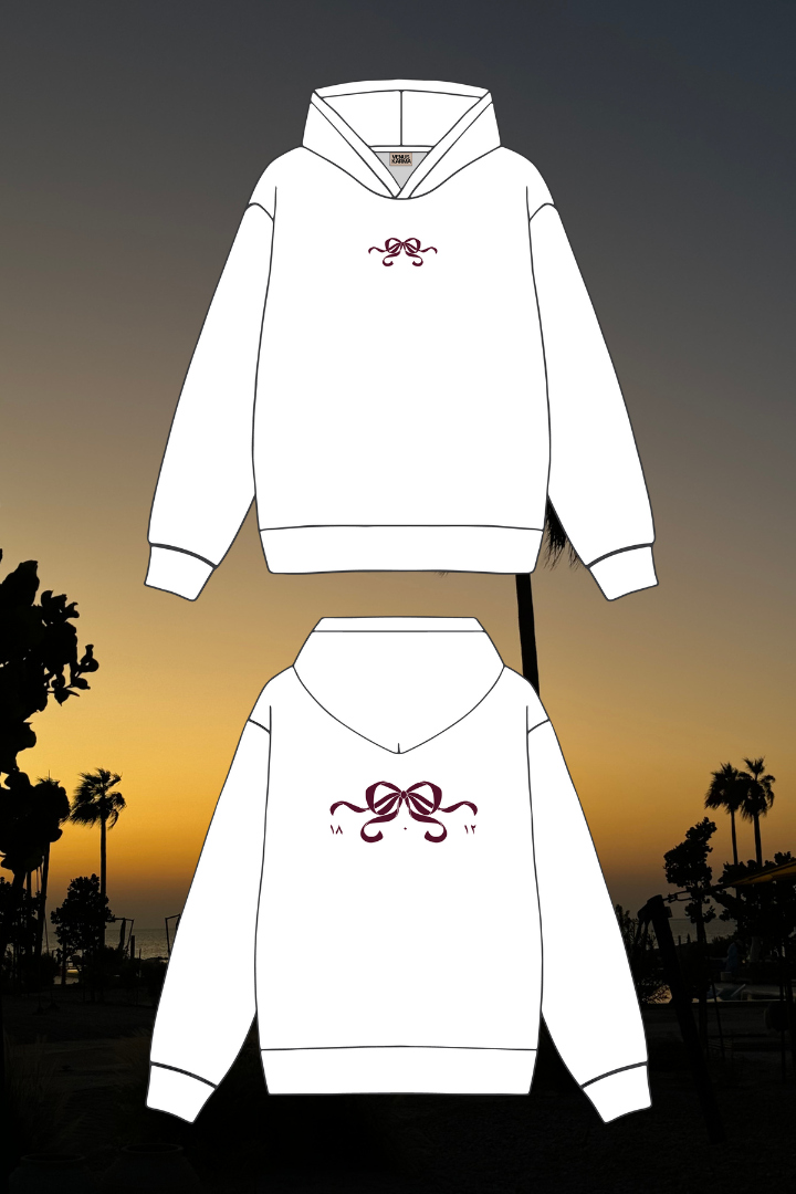 "BOW OF PRIDE" WHITE HOODIE