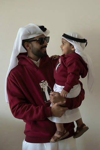 QATARI TEDDY MAROON KID HOODIE