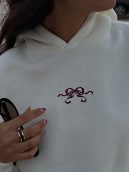 "BOW OF PRIDE" WHITE HOODIE