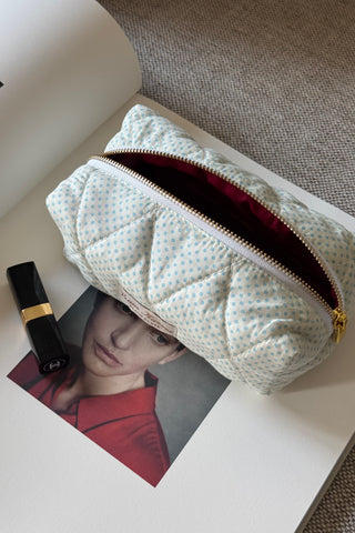POLKA BLUE BEAUTY POUCH