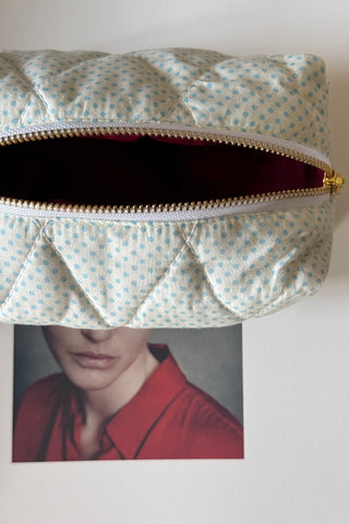 POLKA BLUE BEAUTY POUCH